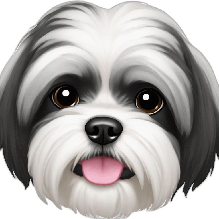 shih tzu dog black and white  emoji