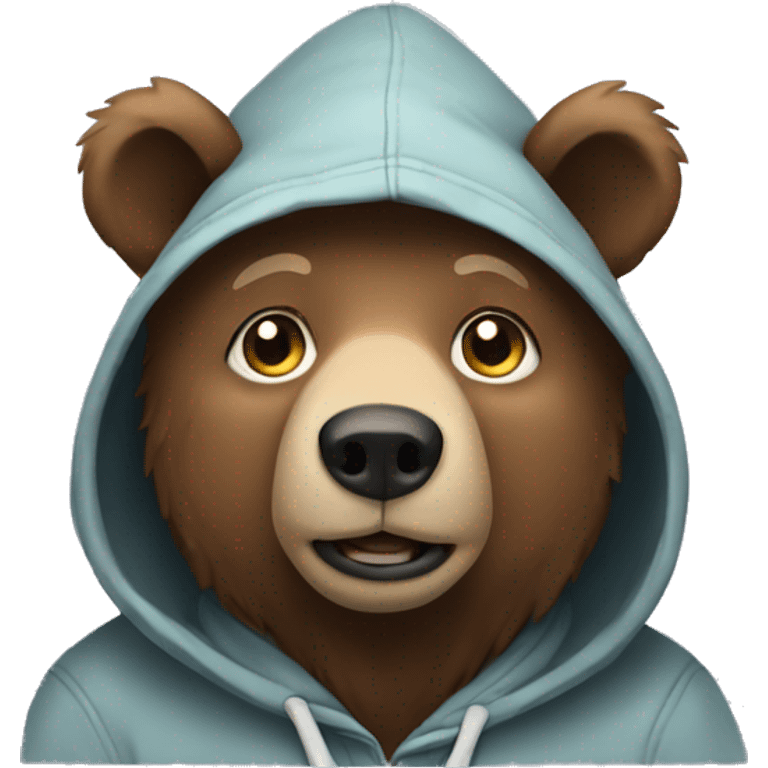 bear wearing hoodie emoji