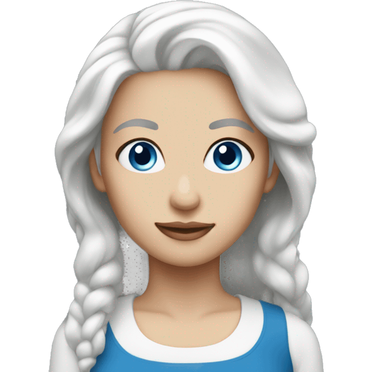 A lady with white hair blue eyes emoji