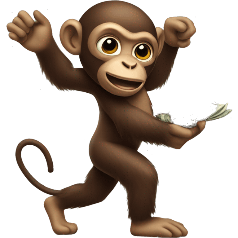 Chocolate monkey stealing money emoji