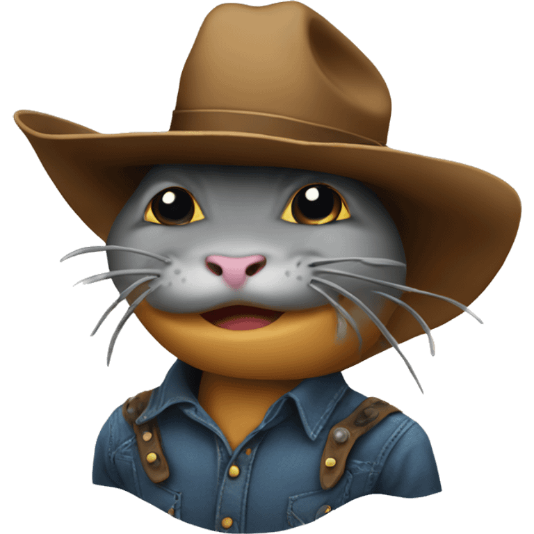 Catfish with a cowboy hat emoji