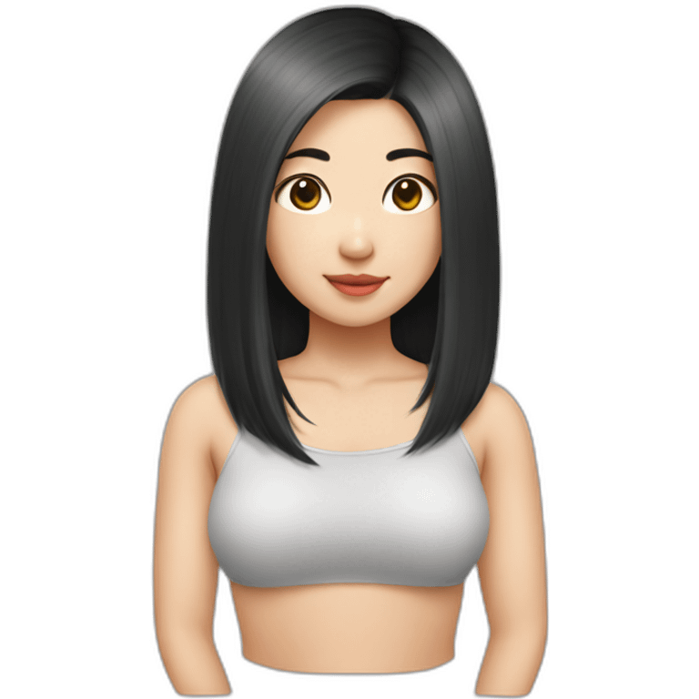 bob hair asian girl chubby emoji