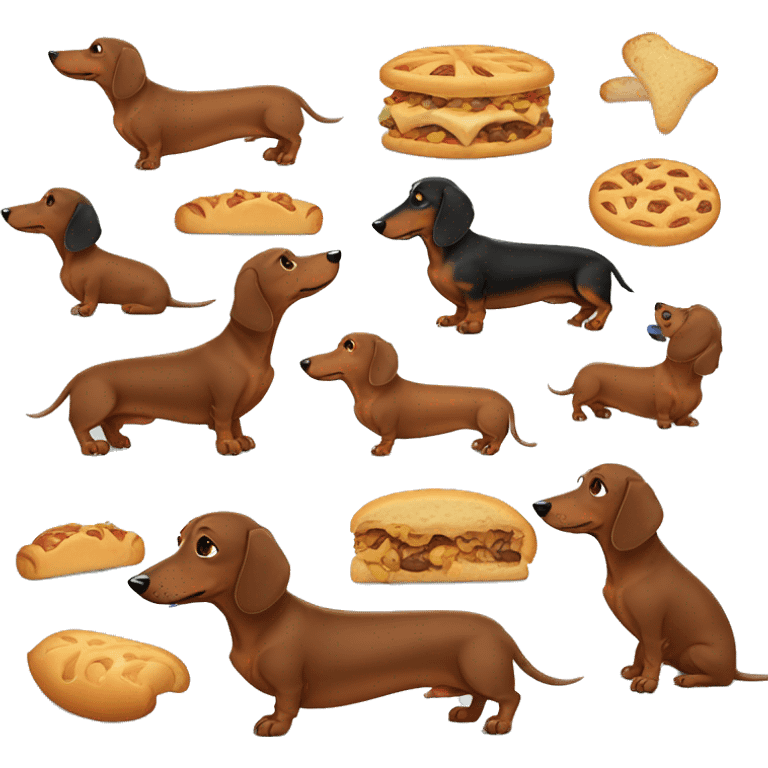 Dachshund sleepy eating and more emoji