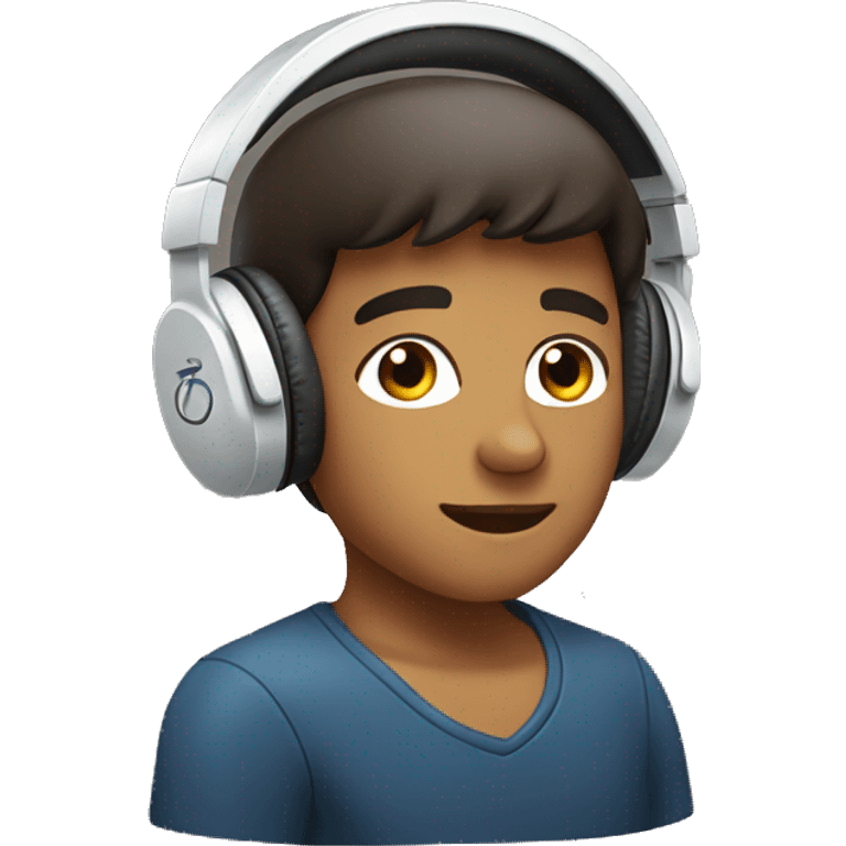 A boy wireless headphone emoji