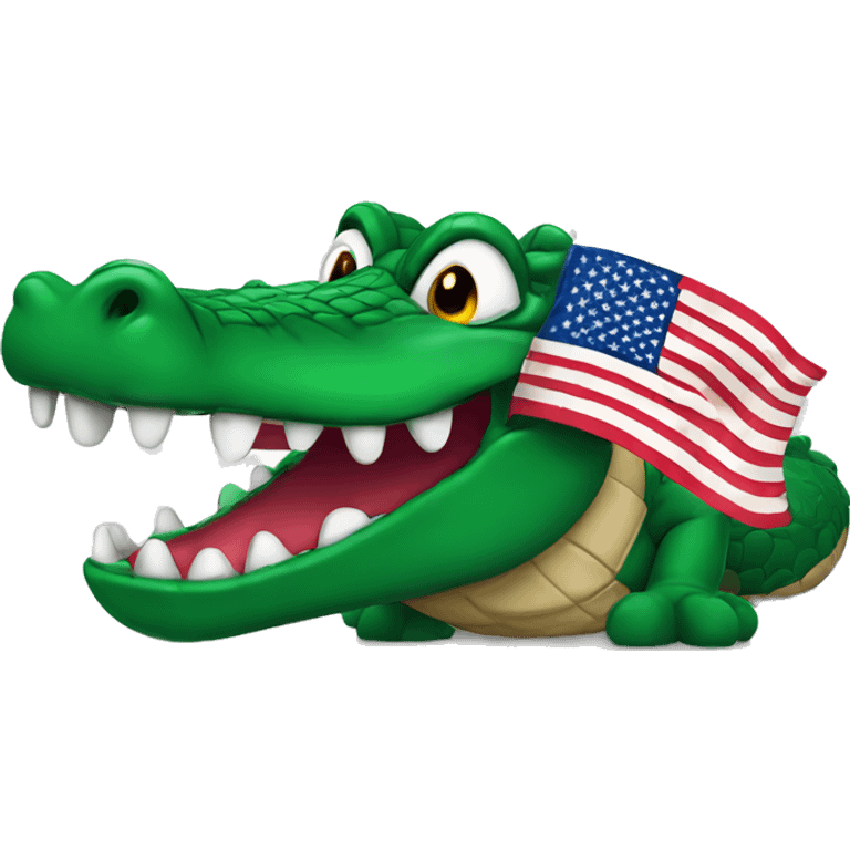 Gator with an American flag emoji