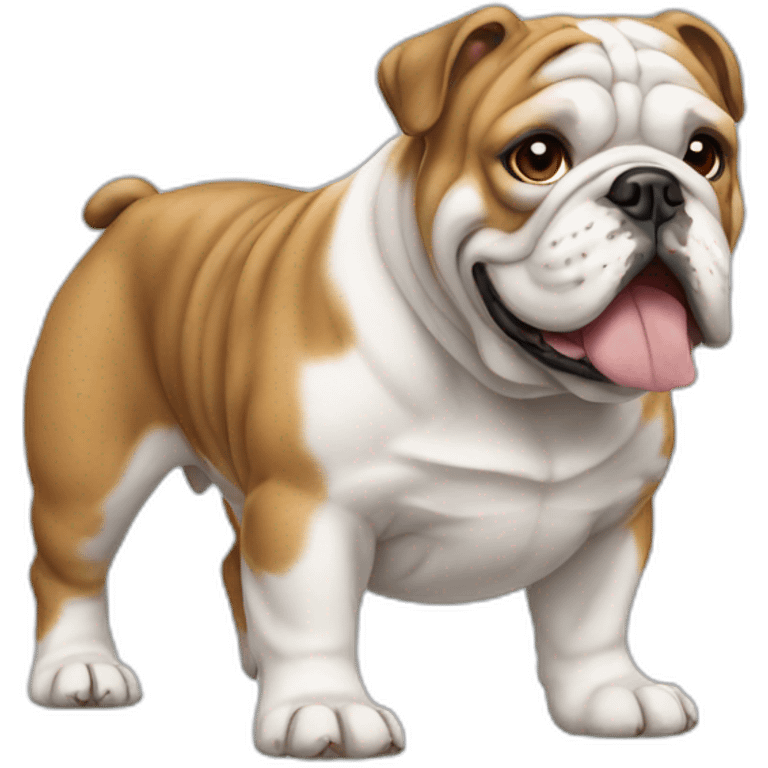 Dog english Bulldog full body emoji