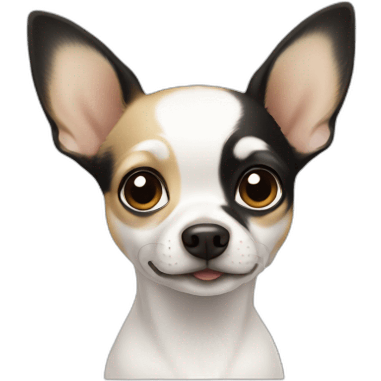 White chihuahua with black and tan markings emoji