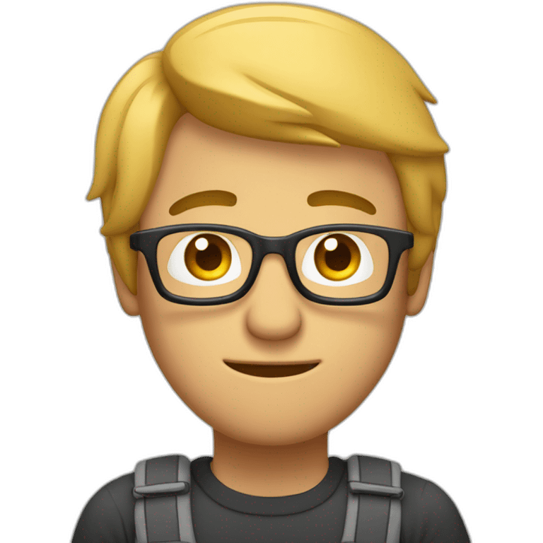 homem nervoso em frente do computador emoji