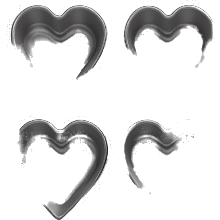 Realistic flat silver metallic heart shaped muffin pan emoji