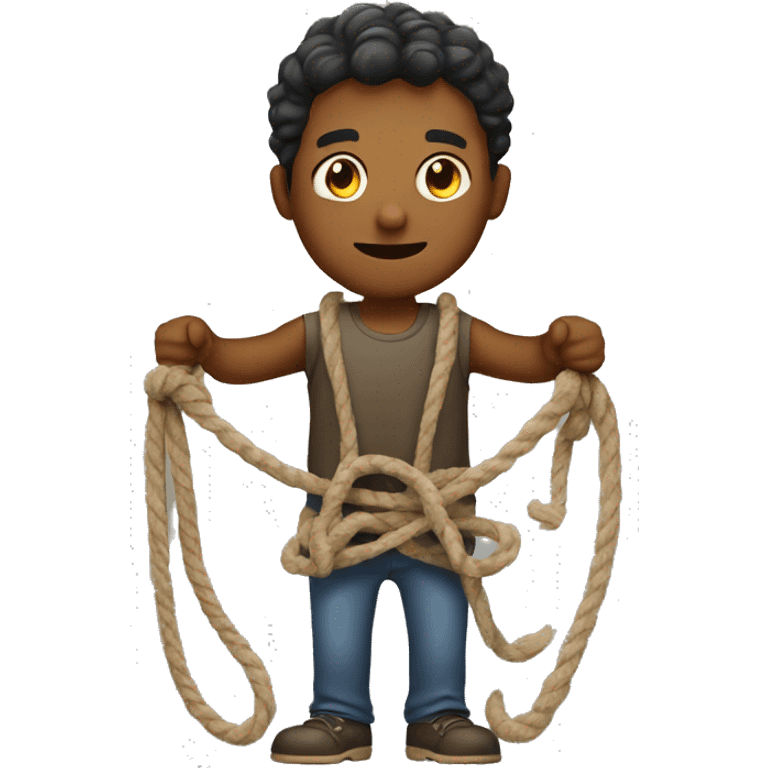 Man holding a rope emoji