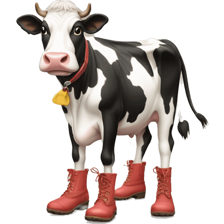 Cow with gum boots emoji