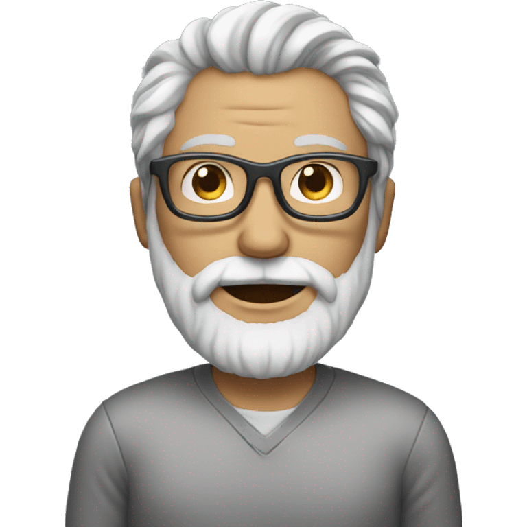 Middle aged man with glasses and salt and pepper hair and beard  emoji