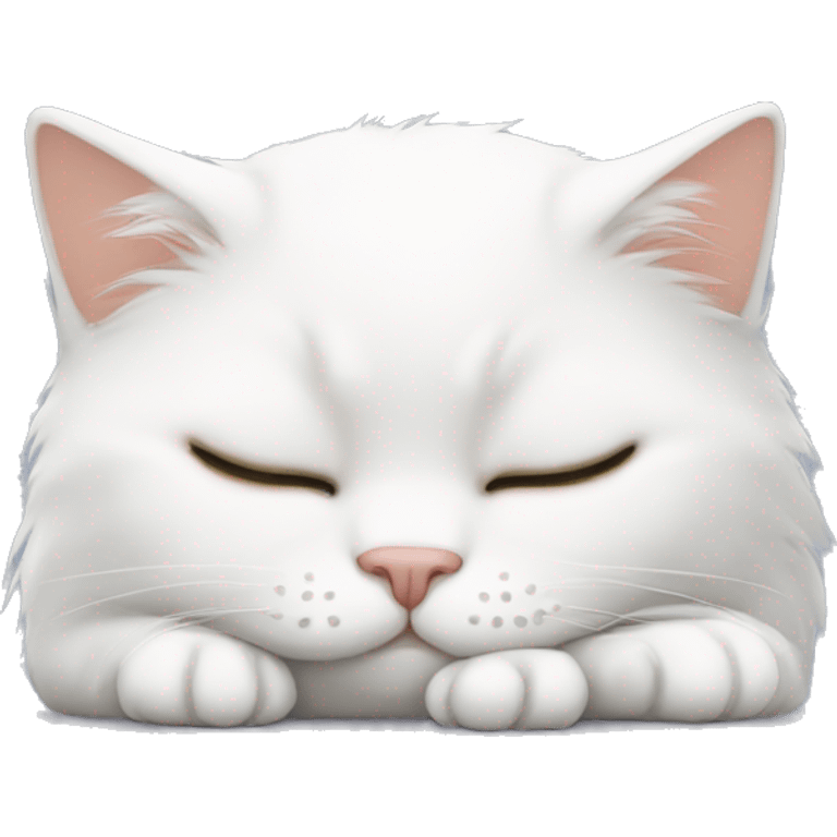 Cute white cat sleeping  emoji