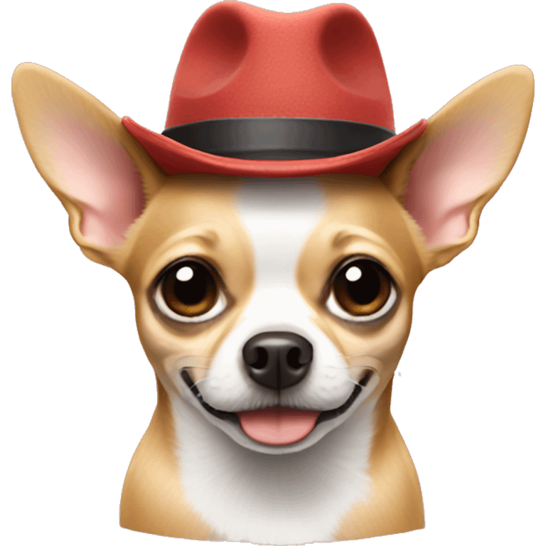 Chihuahua with a hat emoji