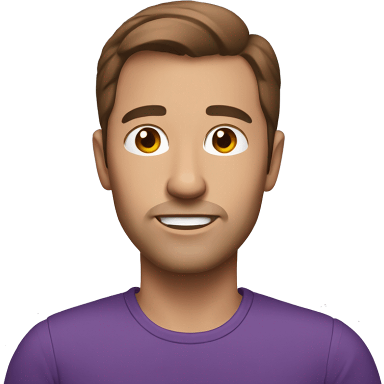 man with brown hair and purple shirt emoji