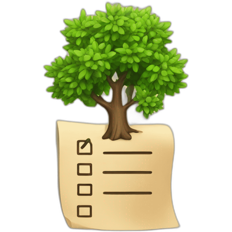 check list and tree emoji