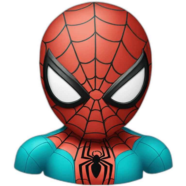 Spiderman bleu turquoise emoji