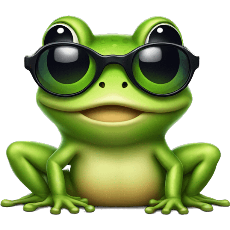 Frog with sunglasses  emoji