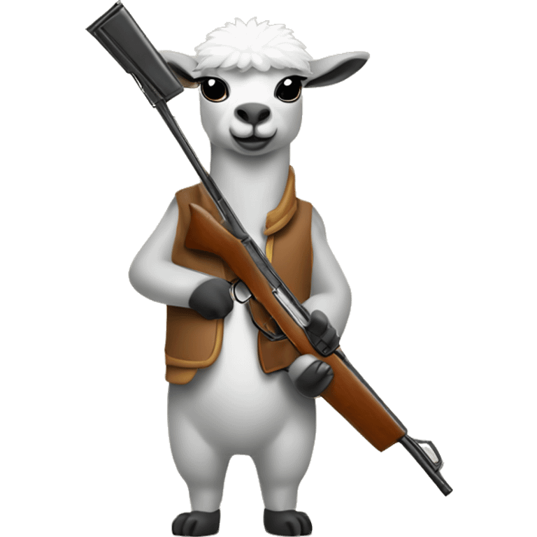 Lama with a shotgun emoji