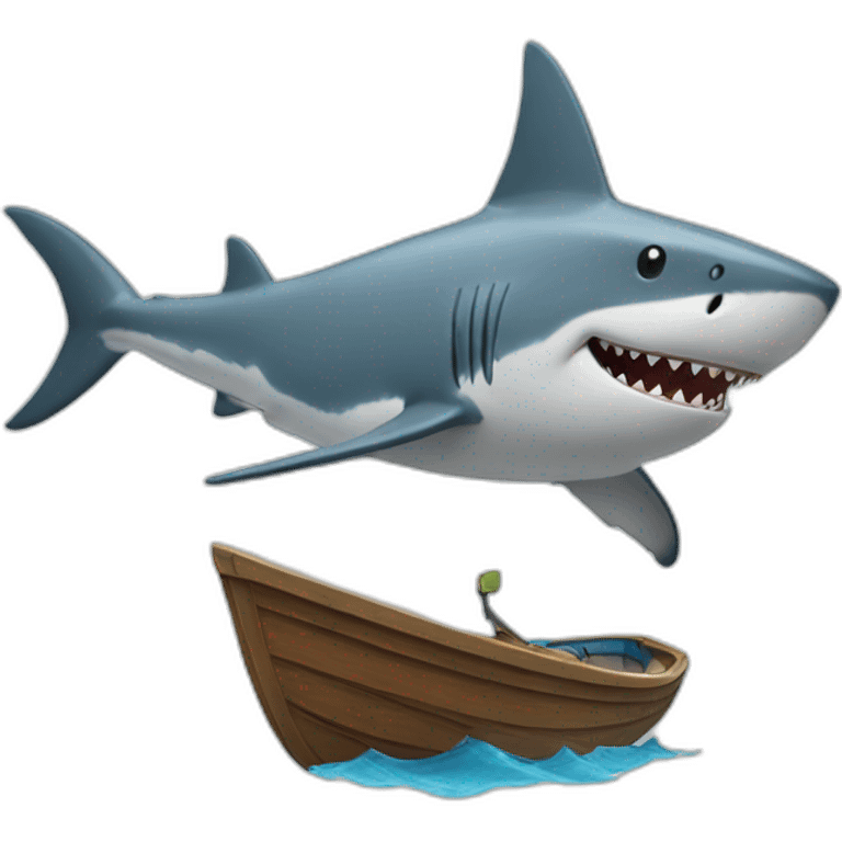 Shark in the boat emoji