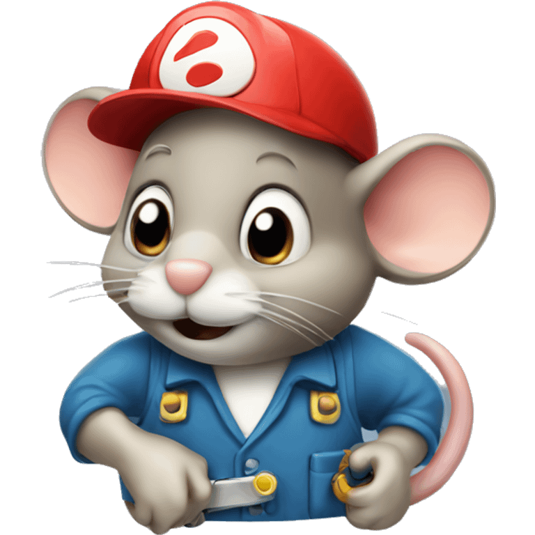 plumber mouse with moustache emoji