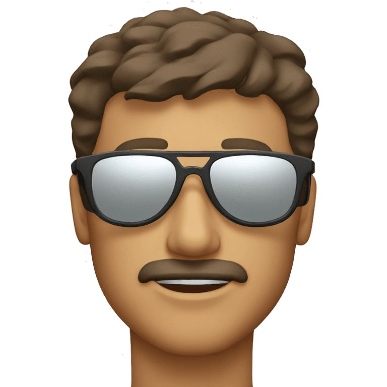 man with mirrored biking sunglasses emoji