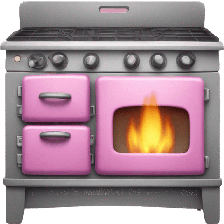 Realistic pink camping stove isolated.  emoji