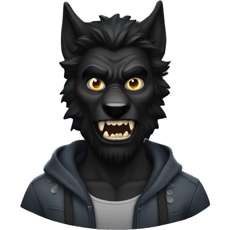 completely black  werewolf emoji