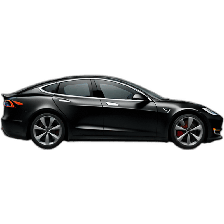 black tesla car front view emoji