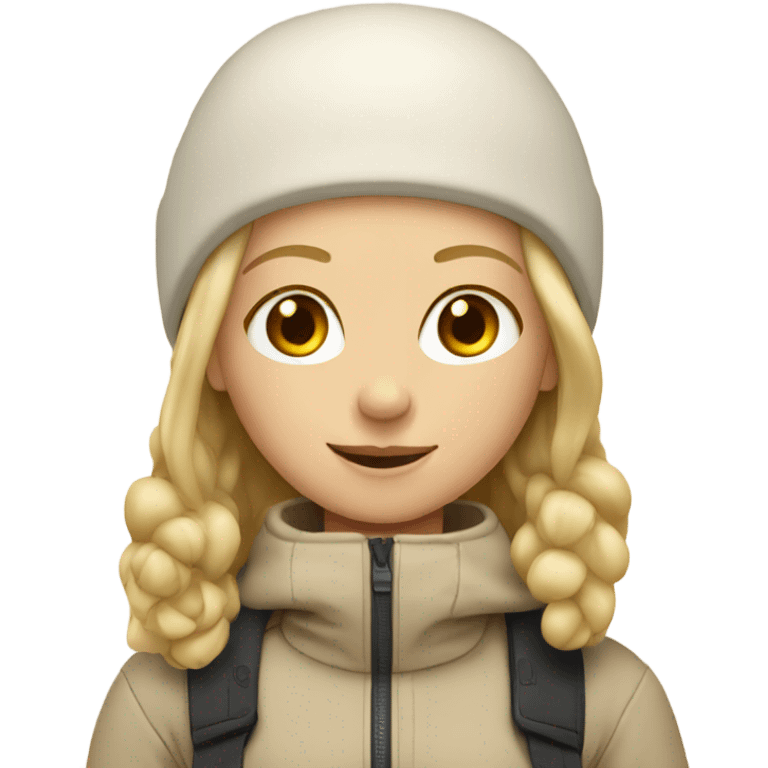 blond girl on a beige skis emoji