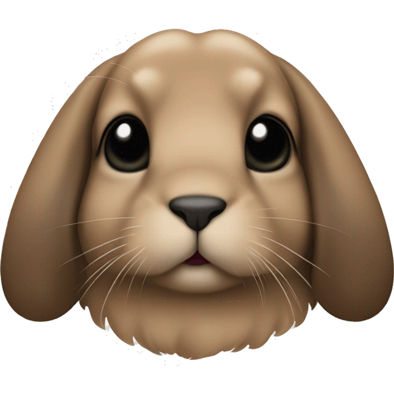 brown holland lop bunny with black nose emoji