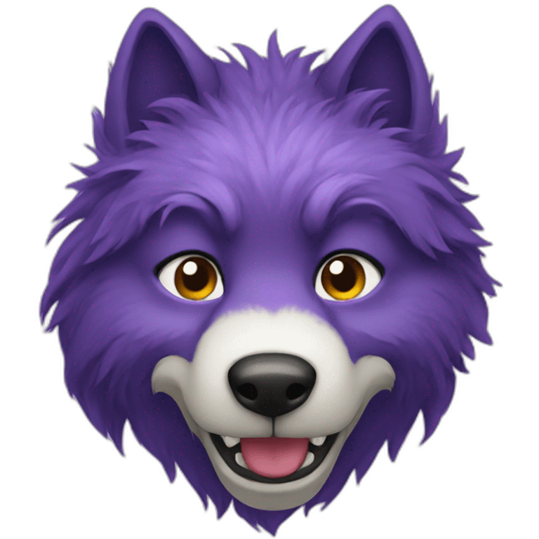 Purple furry wolf emoji