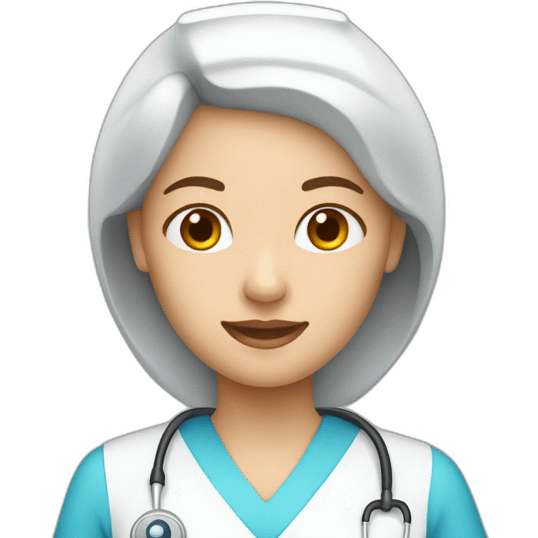 white nurse with blue scrub emoji