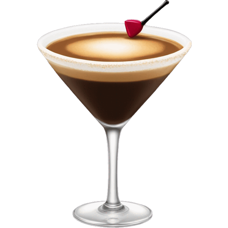 Espresso martini with lipstick stain emoji