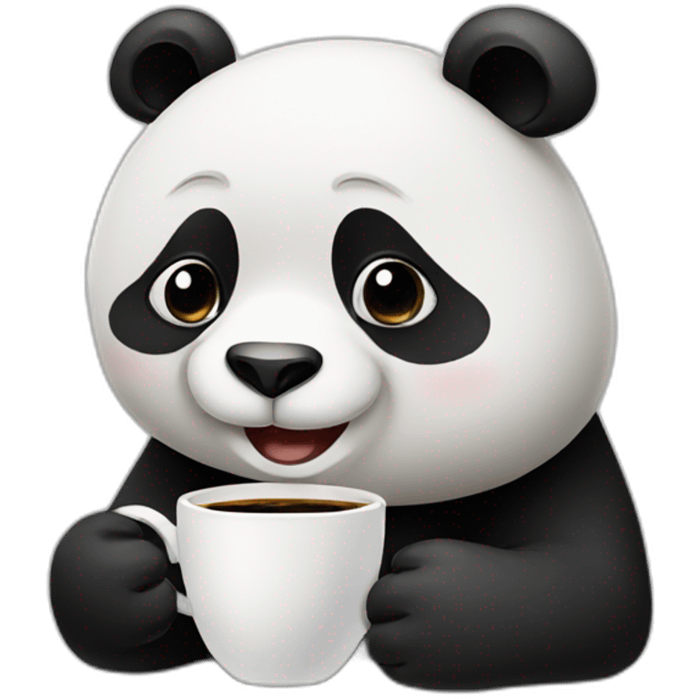 panda drinking coffee emoji