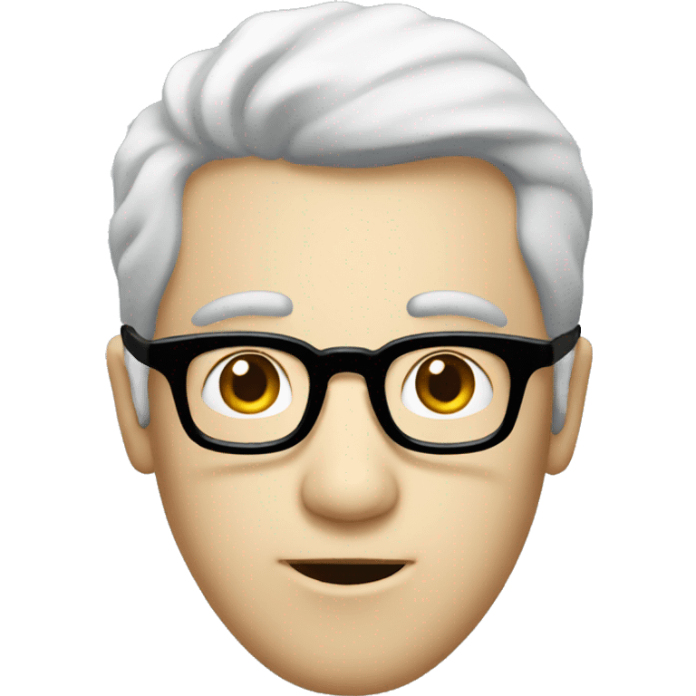 a person with glasses on, has white faces emoji