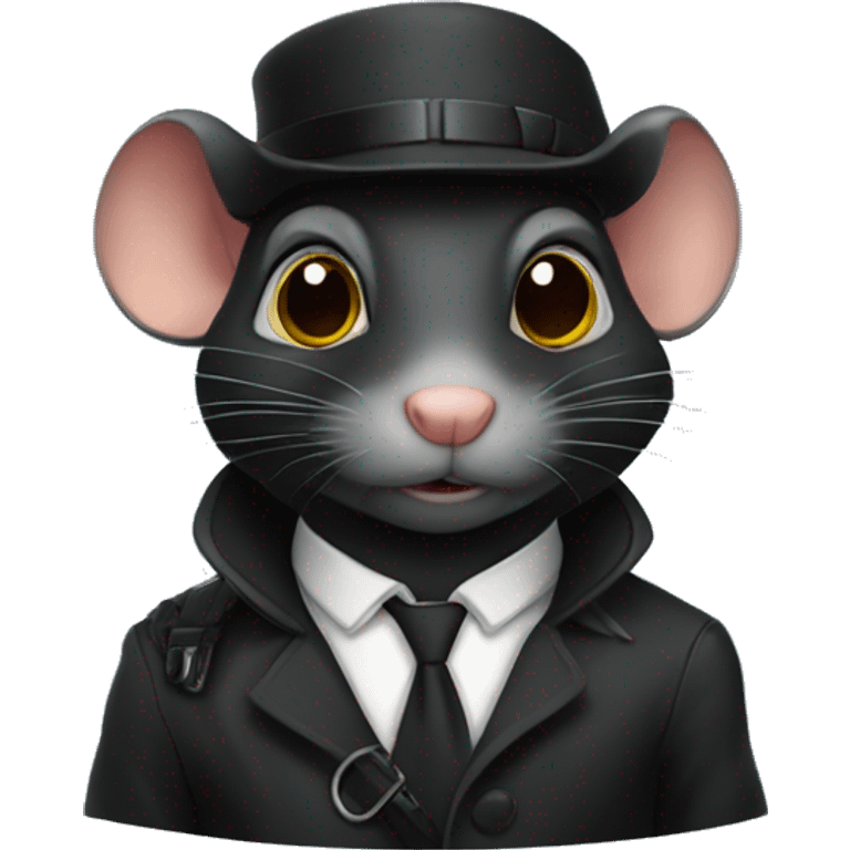 a black rat as a spy emoji