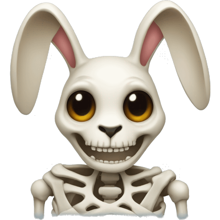 The skeleton of a rabbit with crosses on its eyes emoji