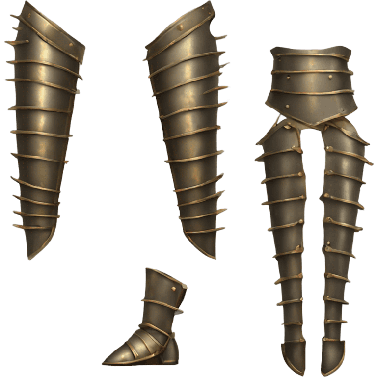 medieval armour for legs made of bronze emoji