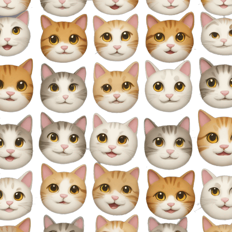 nine happy cats emoji