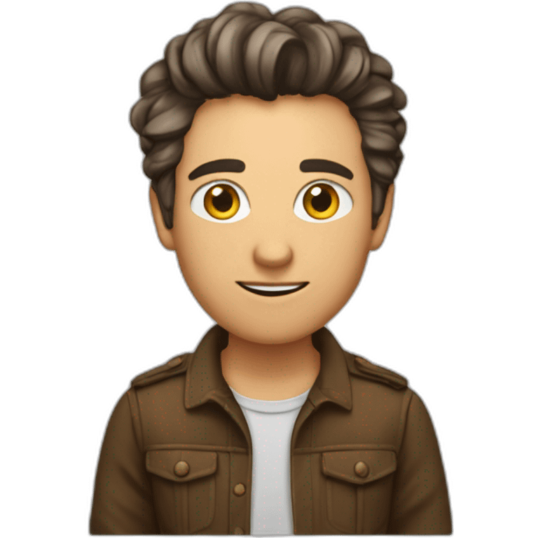 homme maron claire avec un taper  emoji