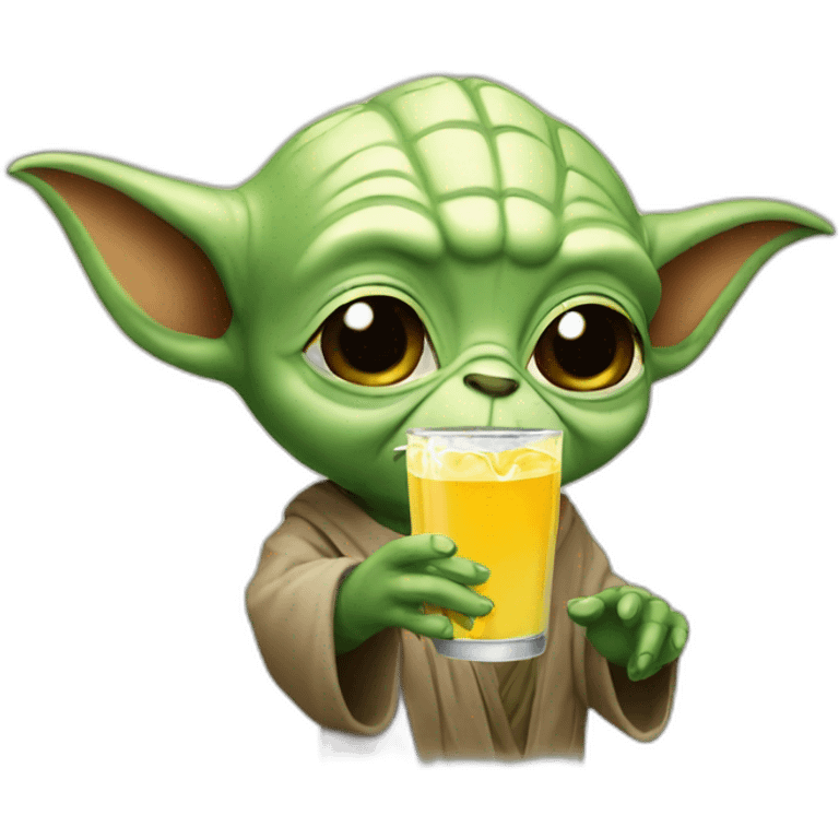 Yoda drink a bear emoji