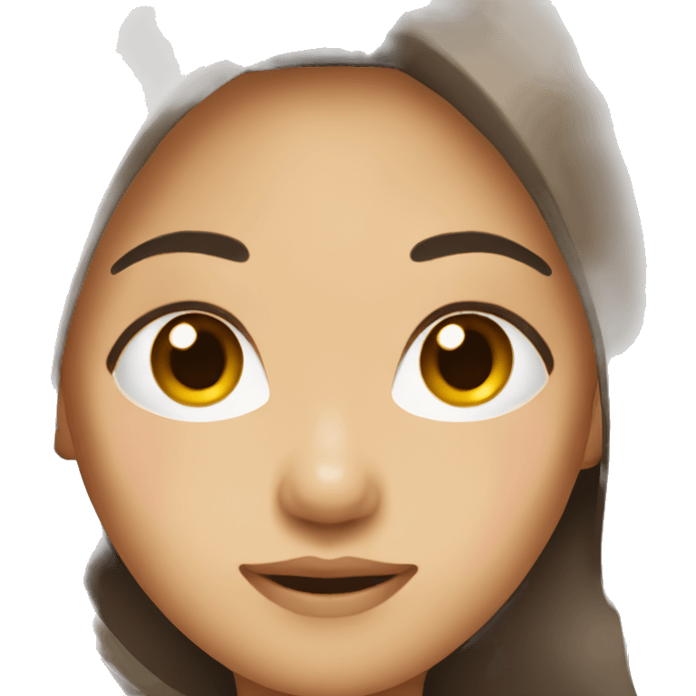 Long brown hair Asian woman emoji