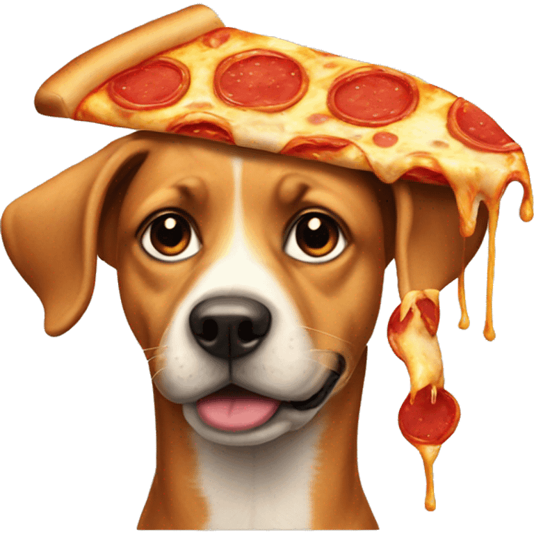 Dog look like pizza emoji