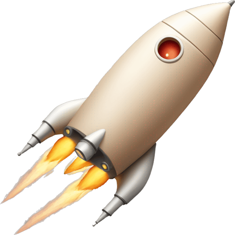 Flesh colored rocketship with 2 circles emoji