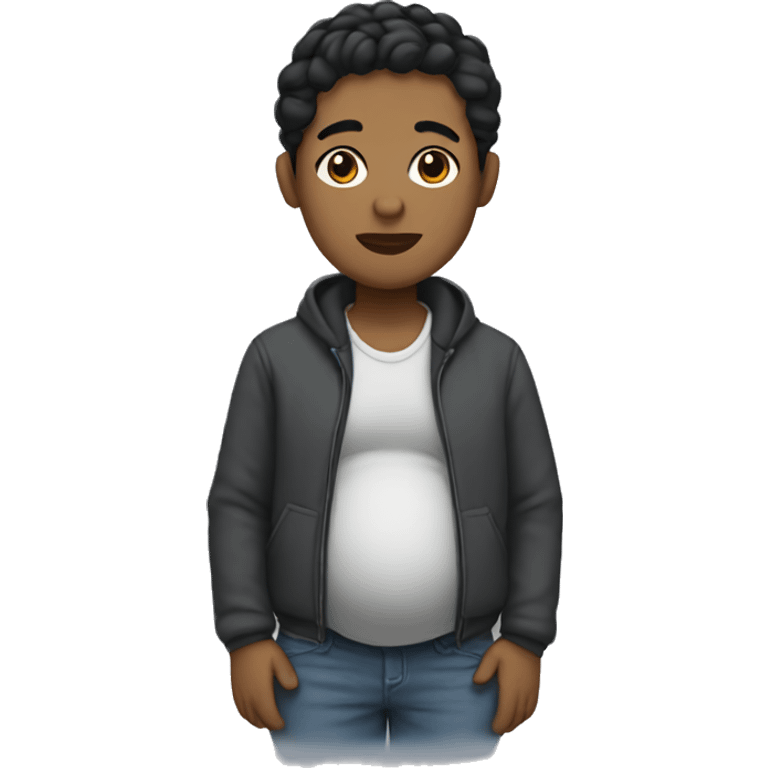 Pregnant man with short black hair emoji