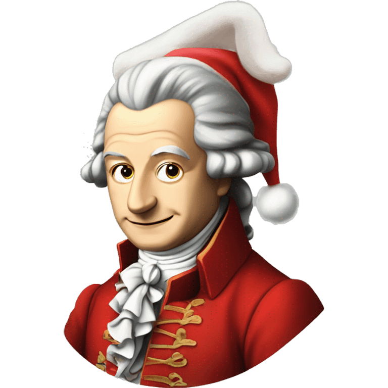 Wolfgang Amadeus Mozart with santa hat emoji