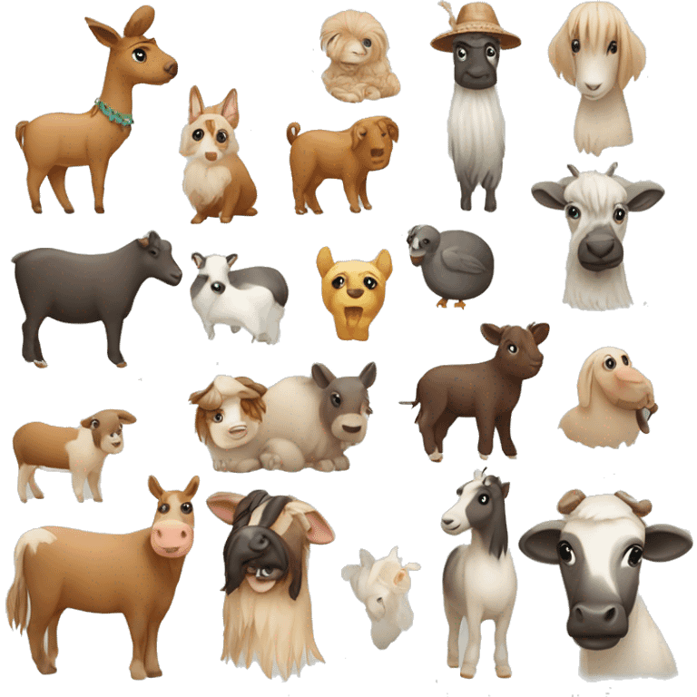 Boho Bauernhof Tiere emoji