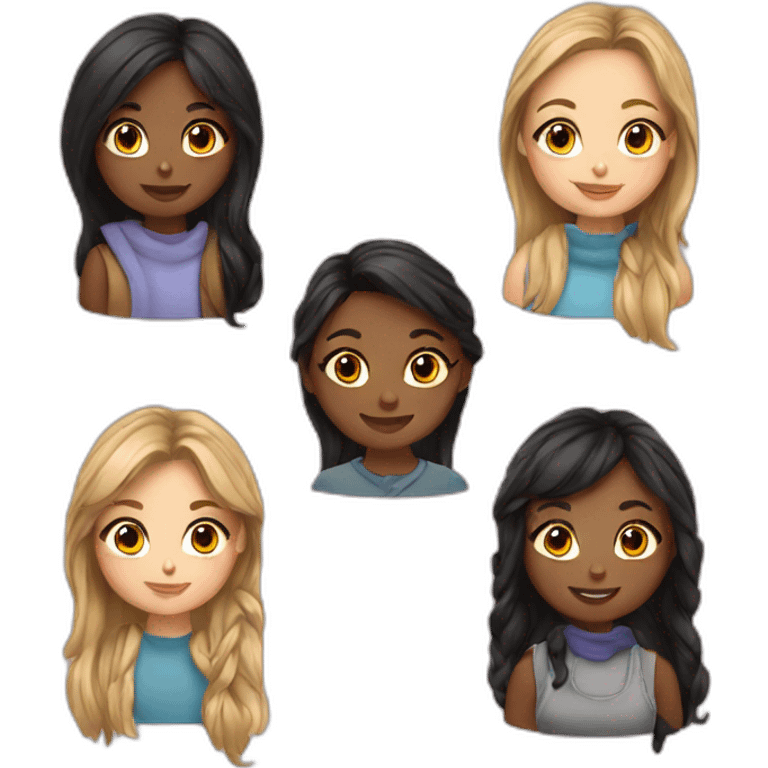 A group of 8 girls  emoji