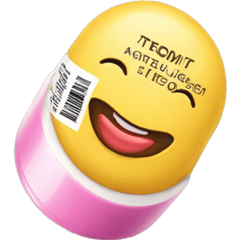 lip balm with label emoji